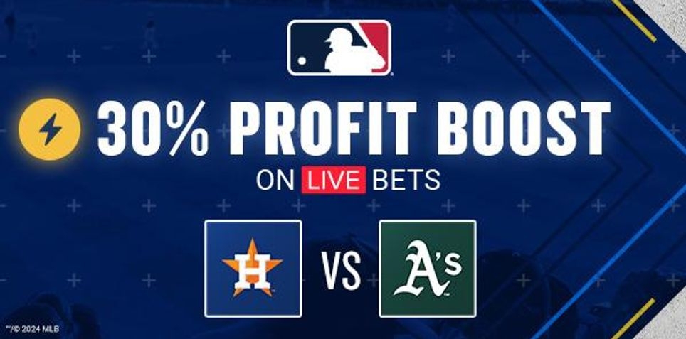 FanDuel MLB Promo Offer: 30% Profit Boost for Live Wager on Astros vs Athletics 7/24/24