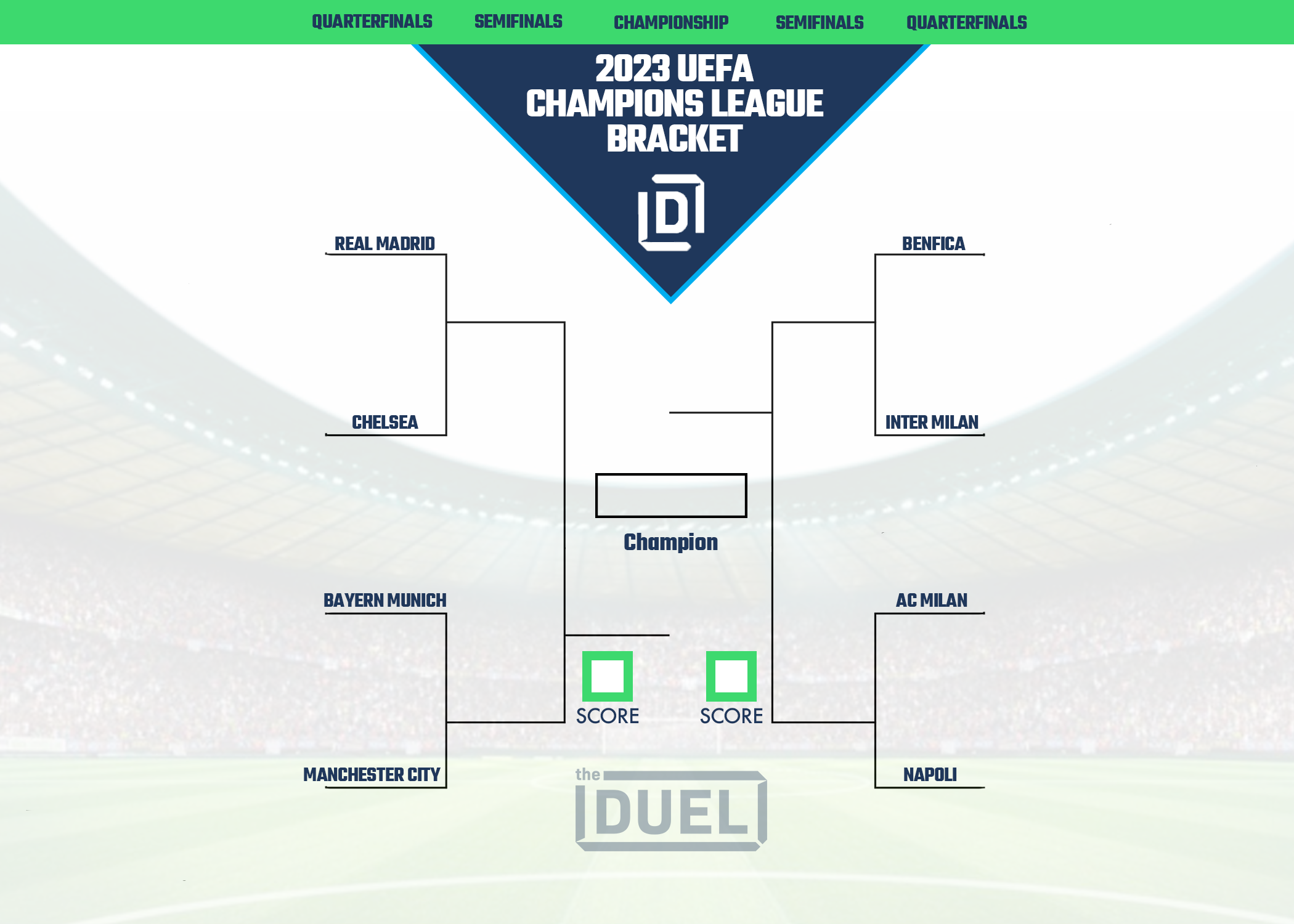 Printable Bracket for the 2023 UEFA Champions League Heading Into