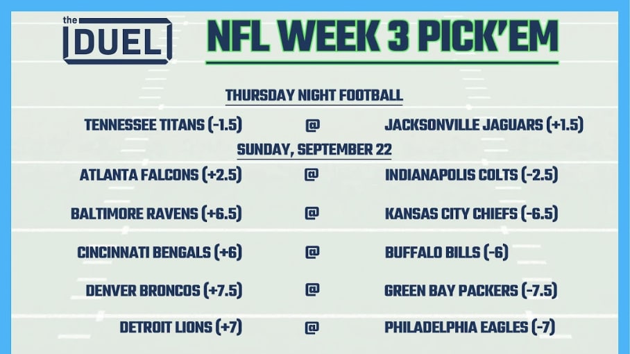 Printable NFL Weekly Pick 'Em Sheets for Week 3 FanDuel Research