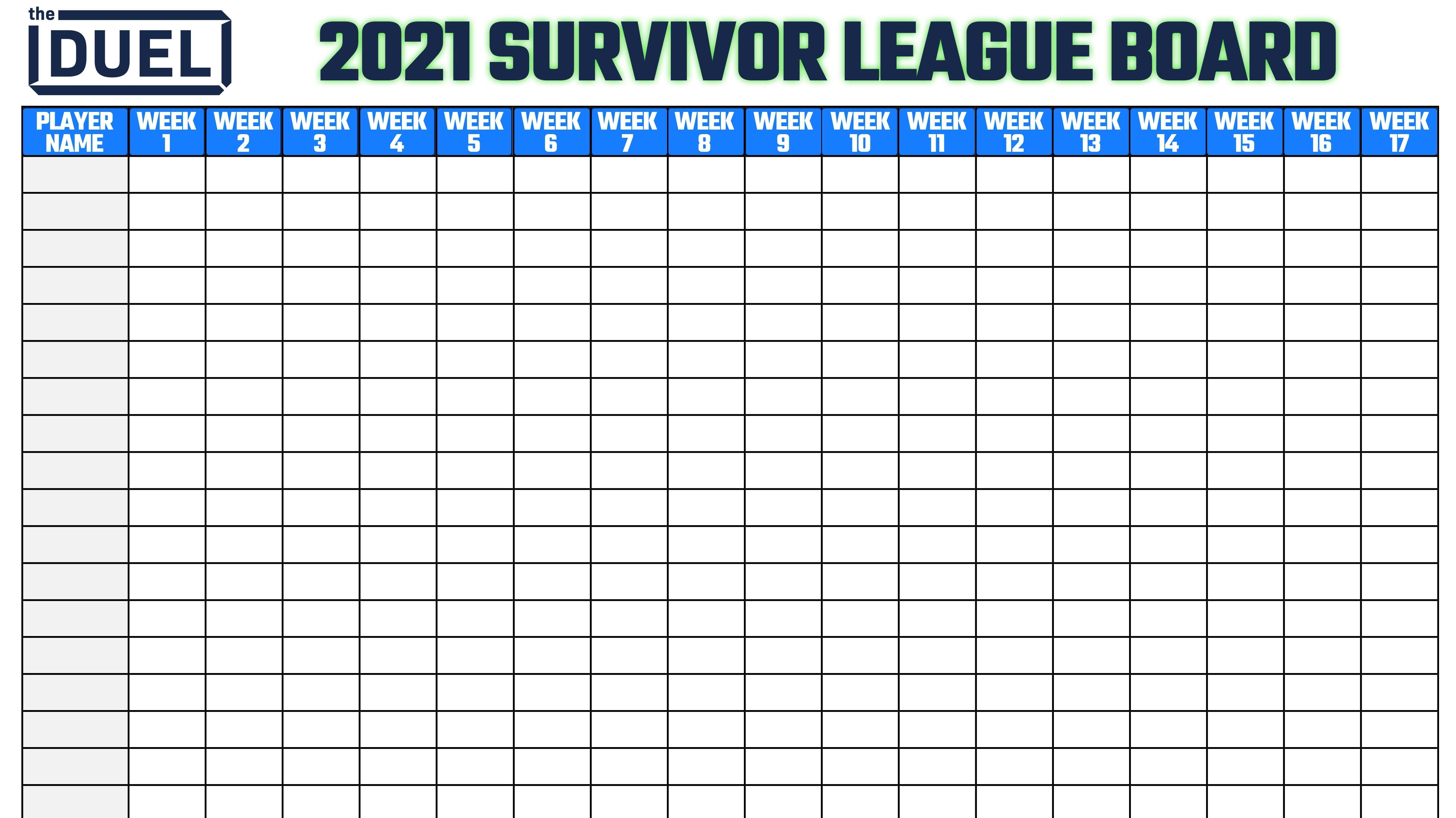 Printable NFL Survivor Pool for the 2021 Season FanDuel Research